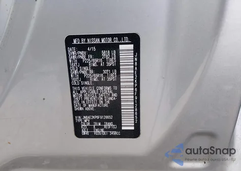 2015 Nissan Quest Sv from USA, damaged, VIN JN8AE2KP6F9128652
